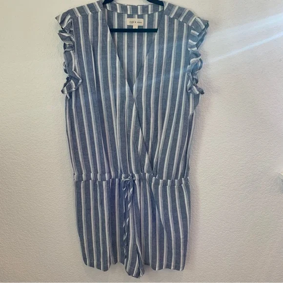 Cloth & Stone Shorts Romper Linen Blend Size Large - Picture 2 of 9